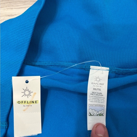 Aerie Blue Terry Cloth Skort with White Trim - Picture 2 of 3